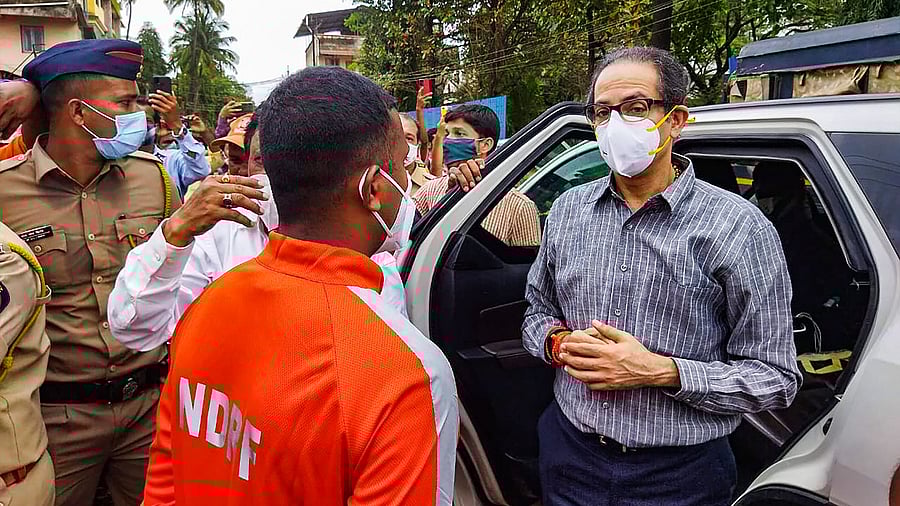 Maharashtra CM Uddhav Thackeray visits flood affected Chiplun, folllowing heavy rains in Ratnagiri district. Credit: PTI Photo
