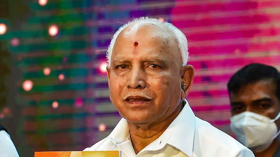 Karnataka CM B S Yediyurappa during a programme commemorating two years of the BJP government in Karnataka at Vidhanasoudha in Bengaluru, Monday, July 26, 2021. Credit: PTI Photo