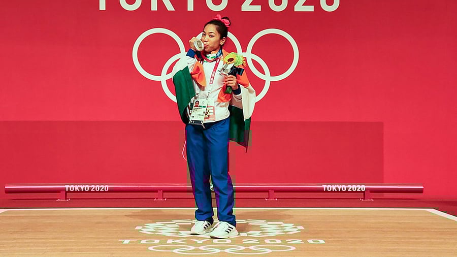 Indian weightlifter and Olympic silver-medallist Mirabai Chanu. Credit: PTI Photo
