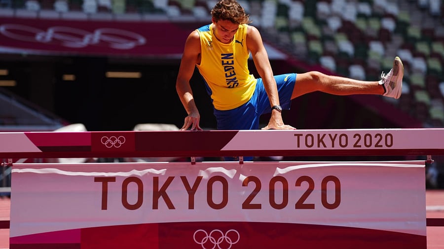 Armand Duplantis of the Sweden during training. Credit: Reuters Photo