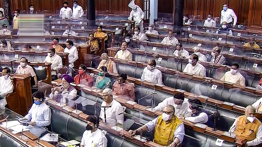 A view of the Lok Sabha during the Monsoon Session of Parliament. Credit: PTI Photo