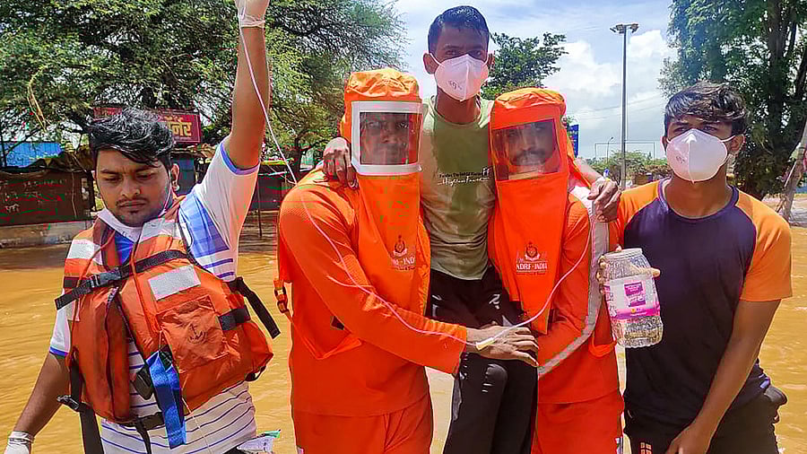 Maharashtra Chief Minister Uddhav Thackeray and Leader of Opposition were heading separate teams to review the floods in the state. Credit: PTI Photo