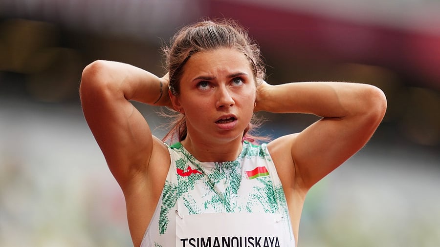 Belarusian sprinter Krystsina Tsimanouskaya. Credit: Reuters Photo