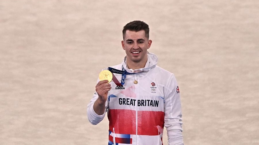 Britain's Max Whitlock competes in the artistic gymnastics men's pommel horse final of the Tokyo 2020 Olympic Games at the Ariake Gymnastics Centre in Tokyo. Credit: AFP Photo