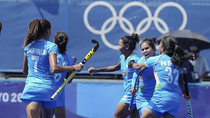 Indian women Hockey team in Tokyo. Credit: PTI Photo