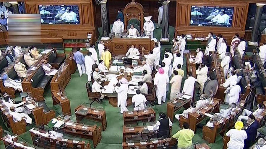 A view of the Lok Sabha during the Monsoon Session of Parliament, in New Delhi. Credit: PTI Photo