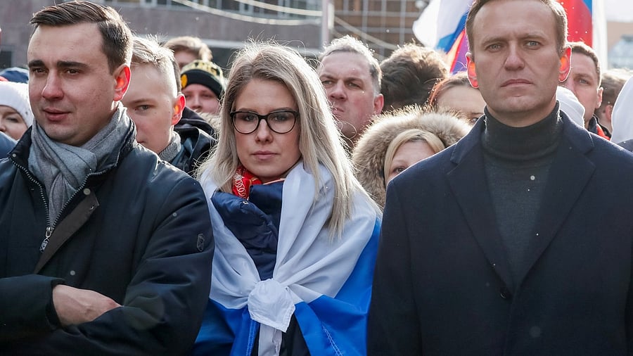 Alexei Navalny, Lyubov Sobol and Ivan Zhdanov. Credit: Reuters File Photo