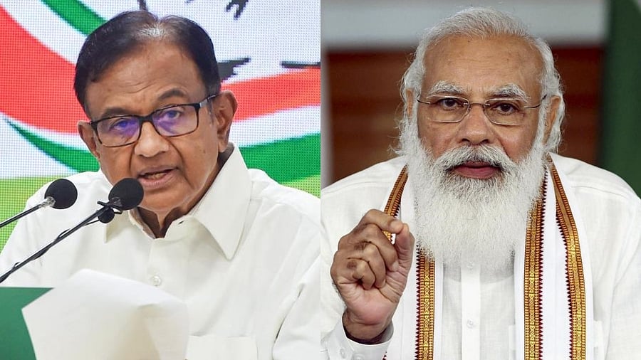 Prime Minister Narendra Modi and senior Congress leader P Chidambaram. Credit: PTI File Photos