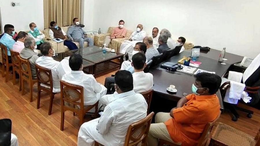 Leaders of Opposition parties during a meeting at Parliament in New Delhi, Wednesday. Credit: PTI Photo