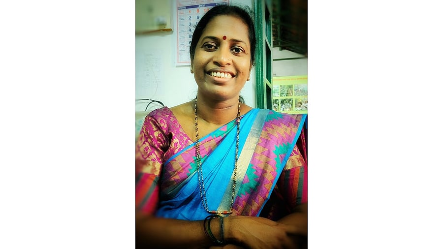 Jayashri, who works as an attender on a temporary basis at the University College. Credit: Special Arrangement