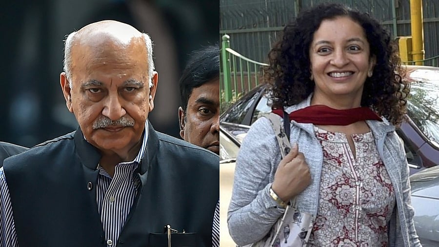 Former Union Minister MJ Akbar (L), Senior journalist Priya Ramani. Credit: PTI File Photos