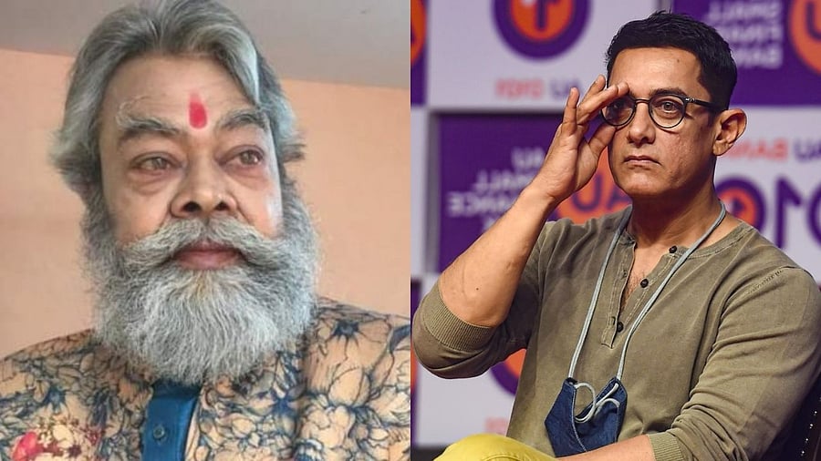 Bollywood actor Aamir Khan and late actor Anupam Shyam. Credit: PTI Photo/Twitter Photo/@_scorpion_17