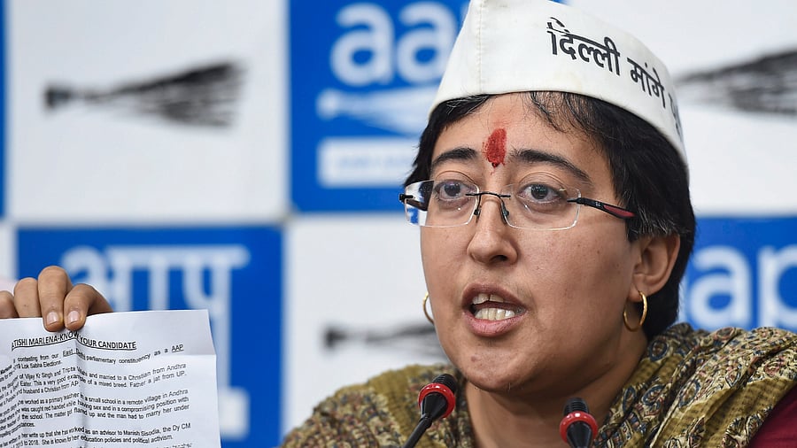 AAP leader Atishi Marlena. Credit: PTI Photo