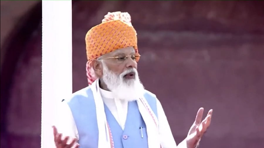 Screengrab from PM Modi's speech. Credit: Twitter/@BJP4India