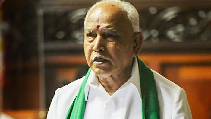 Karnataka Chief Minister B S Yediyurappa presents the State Budget 2021-22. Credit: PTI Photo