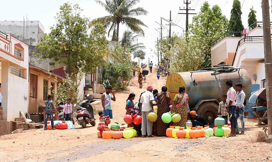 Jal Jeevan Mission, a Centrally funded scheme, aims to provide 55 litres of potable water per person per day to every rural household of the country by 2024. DH File Photo
