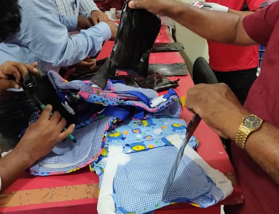 Bengaluru has emerged as a major hub for the sale and consumption of drugs in the last three years. (Above) Ephedrine concealed in baby bags was confiscated in Bengaluru recently.