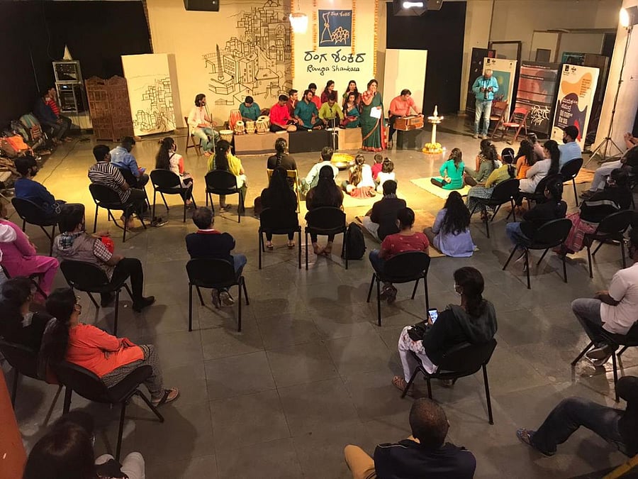 Theatre group Benaka sang songs on Wednesday, the first day of a month-long Return to Ranga Shankara series.