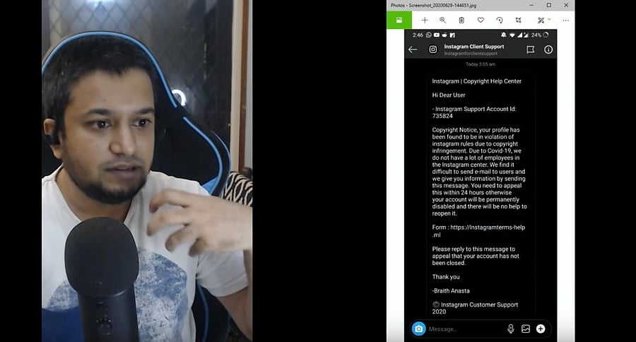 Comedian Jose Covaco (right) was recently contacted by a hacker. He shared the conversation on his YouTube channel.