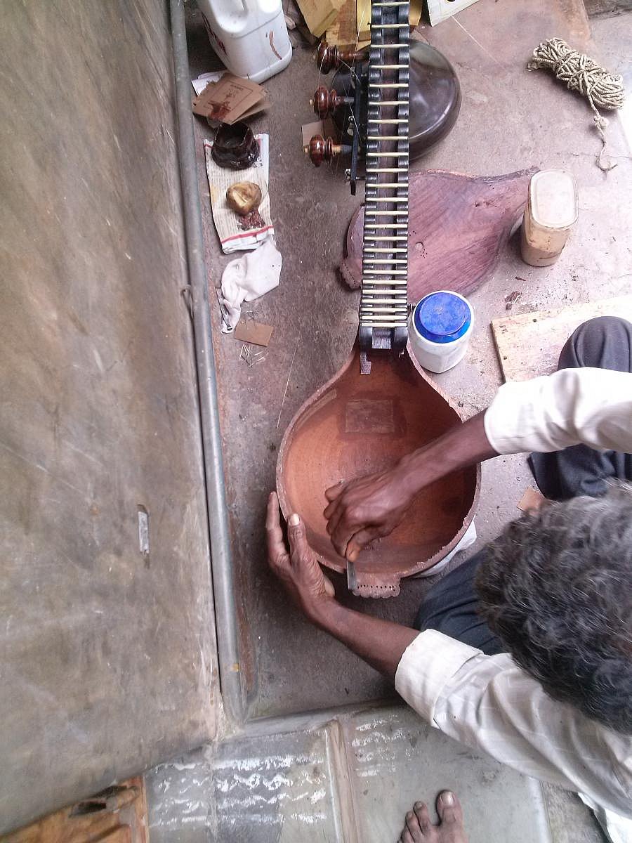 The veena was crafted with the help of an artisan from Veena Works, Basavanagudi.