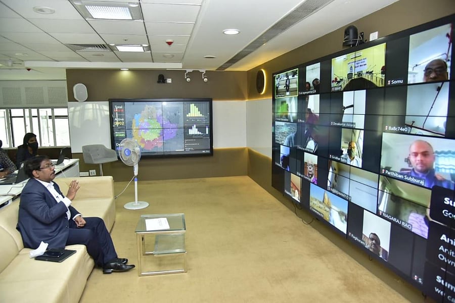 BBMP Commissioner N Manjunatha Prasad attends an online meeting with members of residents' welfare associations. credit: DH Photo