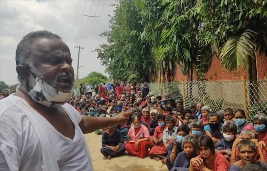 Auto Raja with inmates of Home of Hope, which he runs at Doddagubbi near Kothanur. He eventually allowed about 70 of them to be taken away.