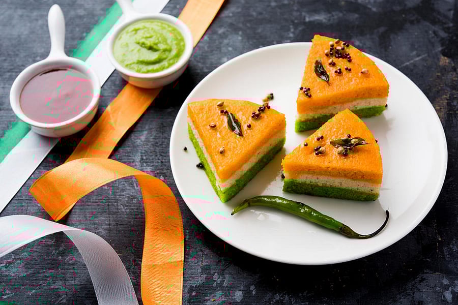 Tiranga dhokla