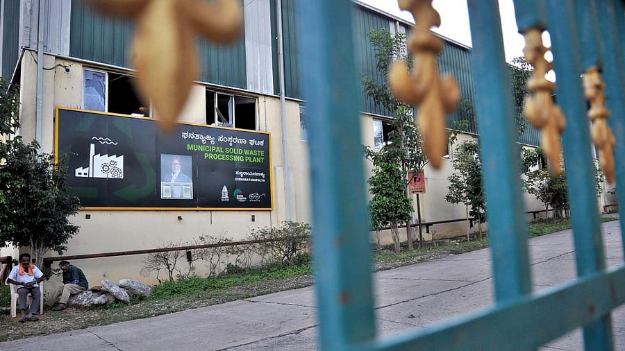 A view of BBMP's solid waste processing plant at Subbarayanapalya. Credit: DH Photo/Pushkar V