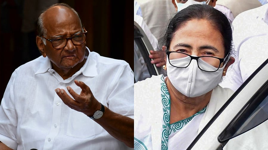 NCP supremo Sharad Pawar (left) and TMC supremo Mamata Banerjee. Credit: PTI photos