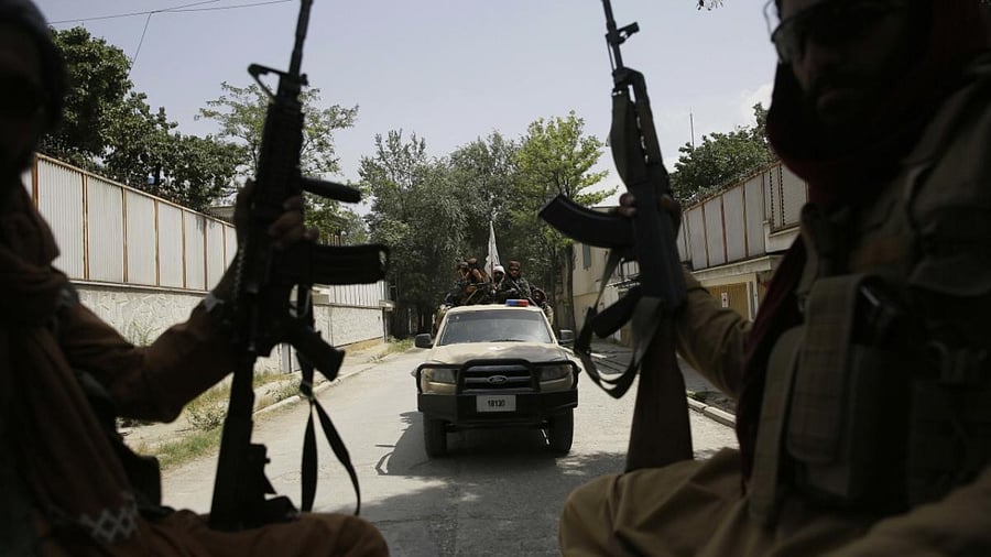 Taliban fighters patrol in Kabul, Afghanistan. Credit: AP Photo