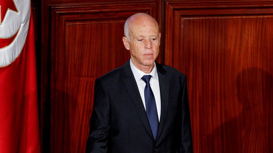 Tunisian President Kais Saied takes the oath of office in Tunis, Tunisia. Credit: Reuters File Photo