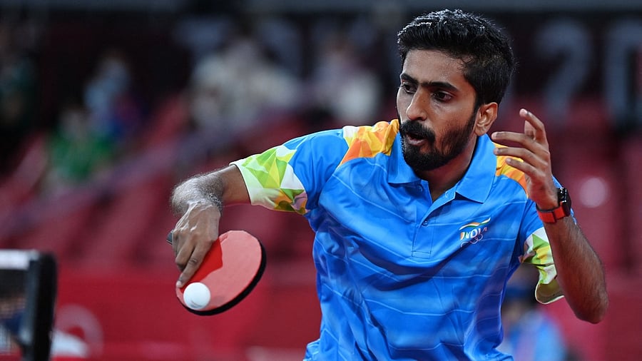 Sathiyan blanked Tomas Koldas 4-0 to enter the round of 16. Credit: AFP Photo