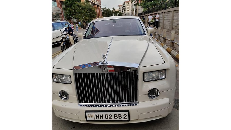 The Rolls-Royce seized near UB City onSunday.