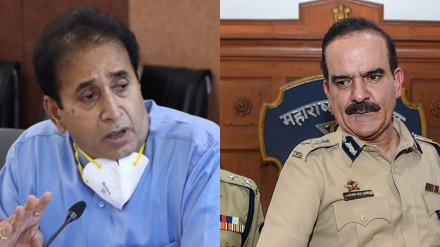 Former Maharashtra Home Minister Anil Deshmukh (L) and senior IPS officer Param Bir Singh. Credit: Twitter, PTI Photos