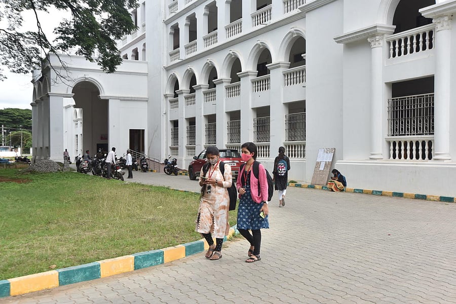 Examinations for II PU were not conducted this year due to Covid-19 during May-June. This has resulted in more students getting eligibility to join undergraduate courses. Credit: DH Photo