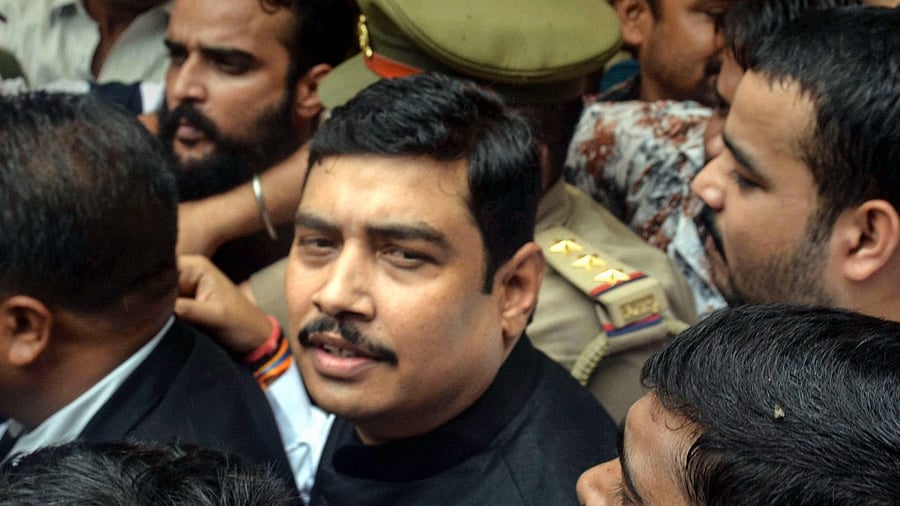 BSP MP Atul Rai who has been accused of rape and evaded arrest, arrives at Varanasi court to surrender, in Varanasi, Saturday, June 22, 2019. Credit: PTI File Photo