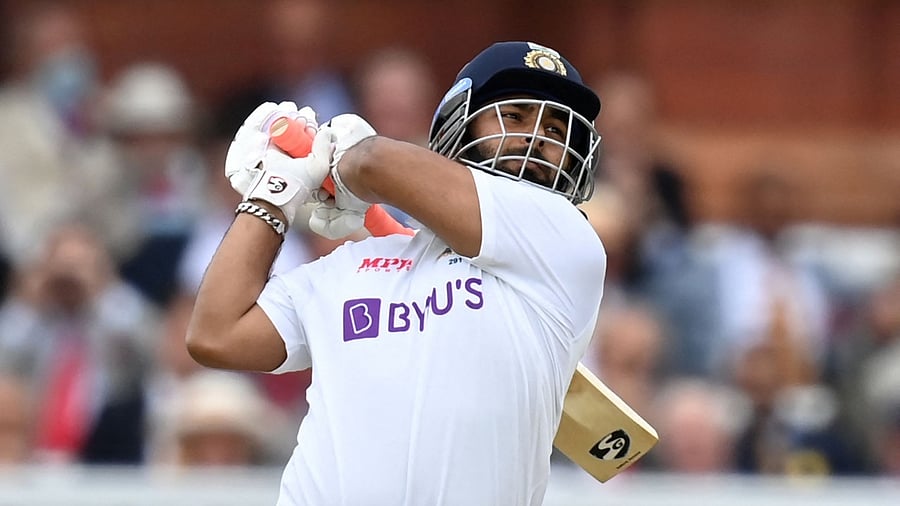 India's Rishabh Pant watches the ball after playing a shot. Credit: AFP Photo