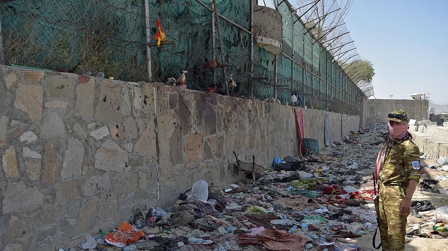 The site of the August 26 twin suicide bombs. Credit: AFP Photo