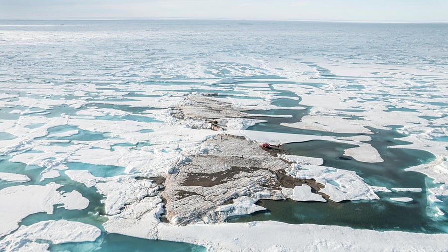 An undated handout image with a view of a tiny island off the coast of Greenland, discovered during the Leister Expedition, which they say is the world's northernmost point of land. Credit: Reuters Photo
