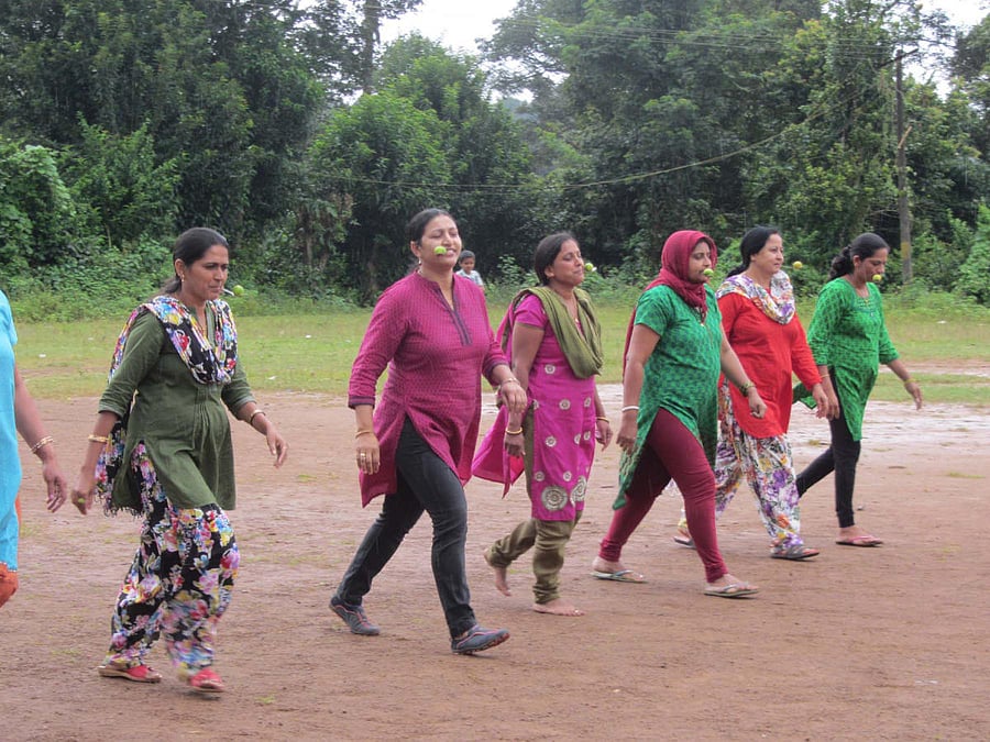 Women participating in a lemon-spoon race on the occasion of Kail Pold in earlier years. Credit: DH file photo