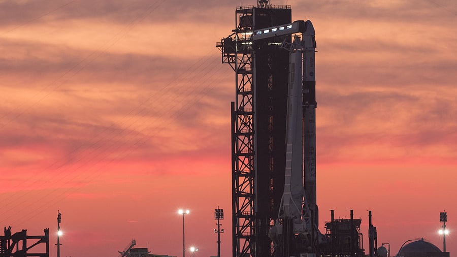 A SpaceX Falcon 9 rocket with the company's Crew Dragon spacecraft. Credit: AFP Photo