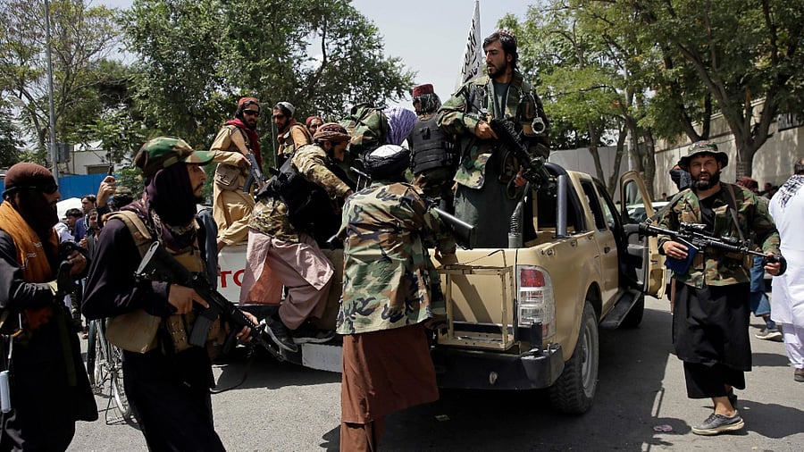 Taliban fighters patrol in Kabul, Afghanistan. Credit: AP/PTI File Photo
