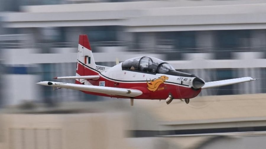 HAL's HTT 40 is slated to replace the Indian Air Force's retired HPT-32 Deepak as a basic trainer. Credit: DH Pool