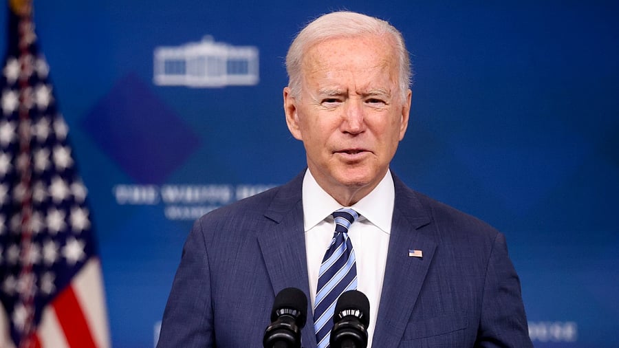US President Joe Biden delivers remarks on the response in the aftermath of Hurricane Ida from the Eisenhower Executive Office Building on the White House campus in Washington. Credit: Reuters Photo