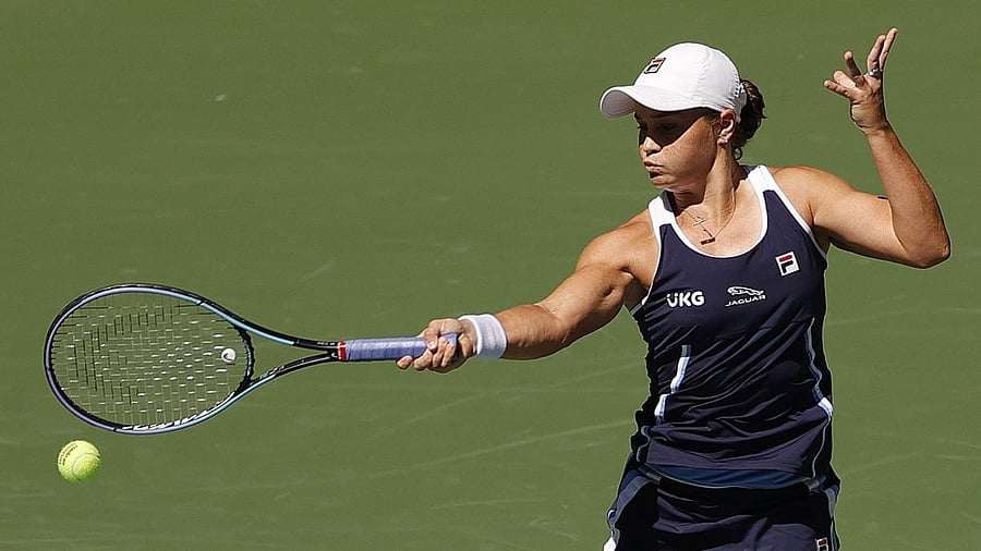 Ashleigh Barty of Australia returns the ball against Clara Tauson of Denmark during her Women's Singles second round match on Day Four of the 2021 US Open at USTA Billie Jean King National Tennis Center on September 02, 2021 in New York City. Credit: AFP Photo