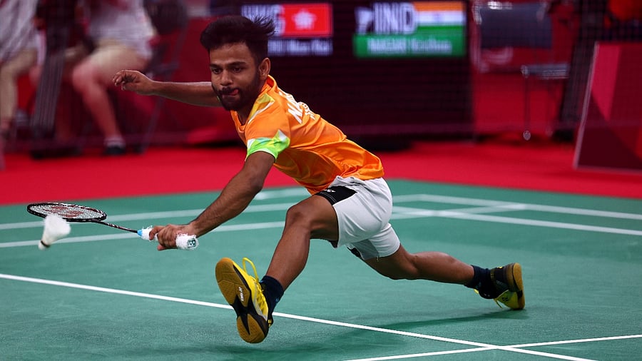 Krishna Nagar of India in action against Man Kai Chu of Hong Kong. Credit: Reuters Photo