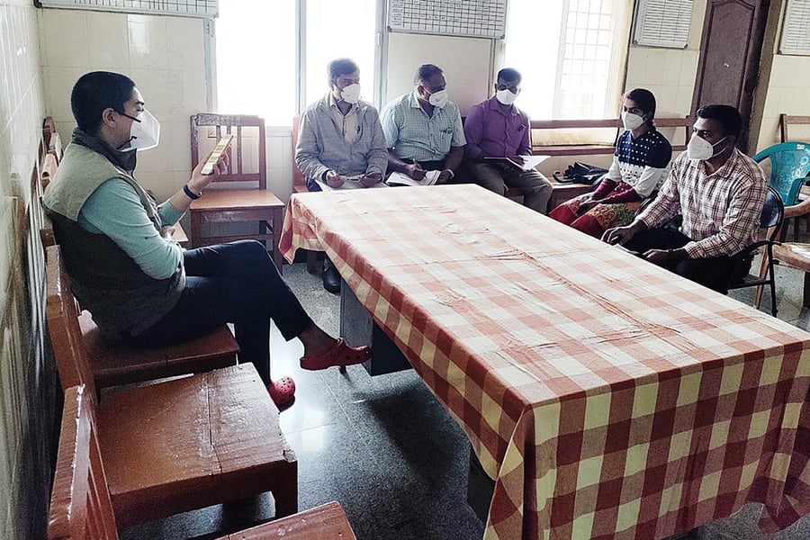 Deputy Commissioner Charulata Somal visits the Community Health Centre in Napoklu on Wednesday.