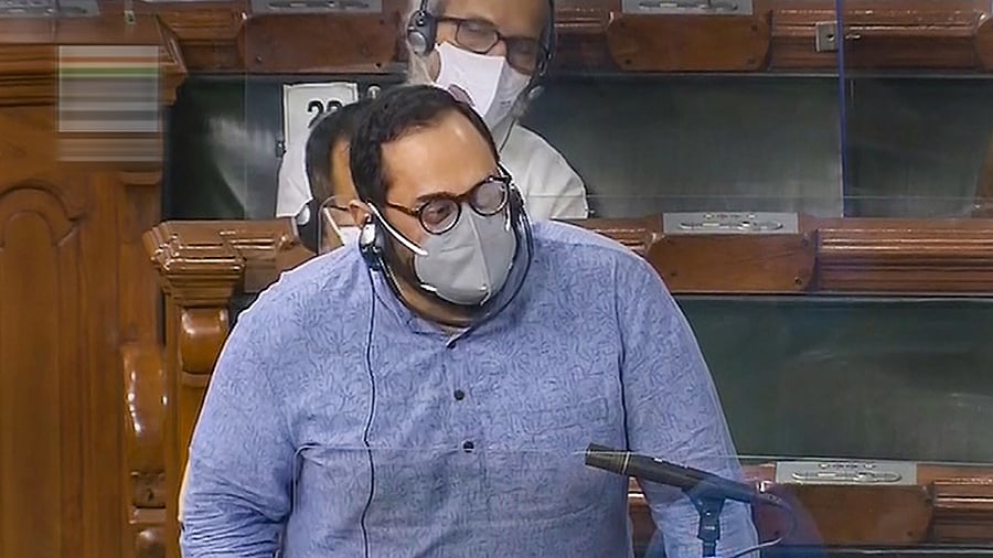 Minister of State in Ministry of Electronics & Information Technology Rajeev Chandrasekhar. Credit: PTI photo