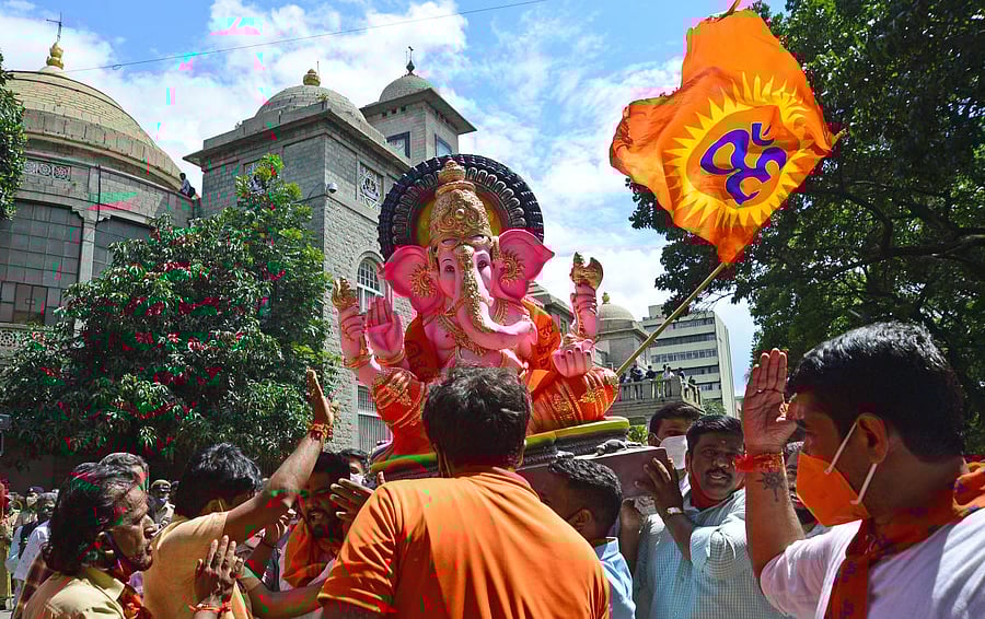 Temples and private religious institutions will be free to set up idols on premises as long as they enforce the Covid-appropriate behaviour. Credit: DH Photo/Ranju P
