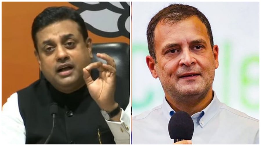 BJP national spokesperson Sambit Patra (left) and Congress leader Rahul Gandhi. Credit: PTI file photos